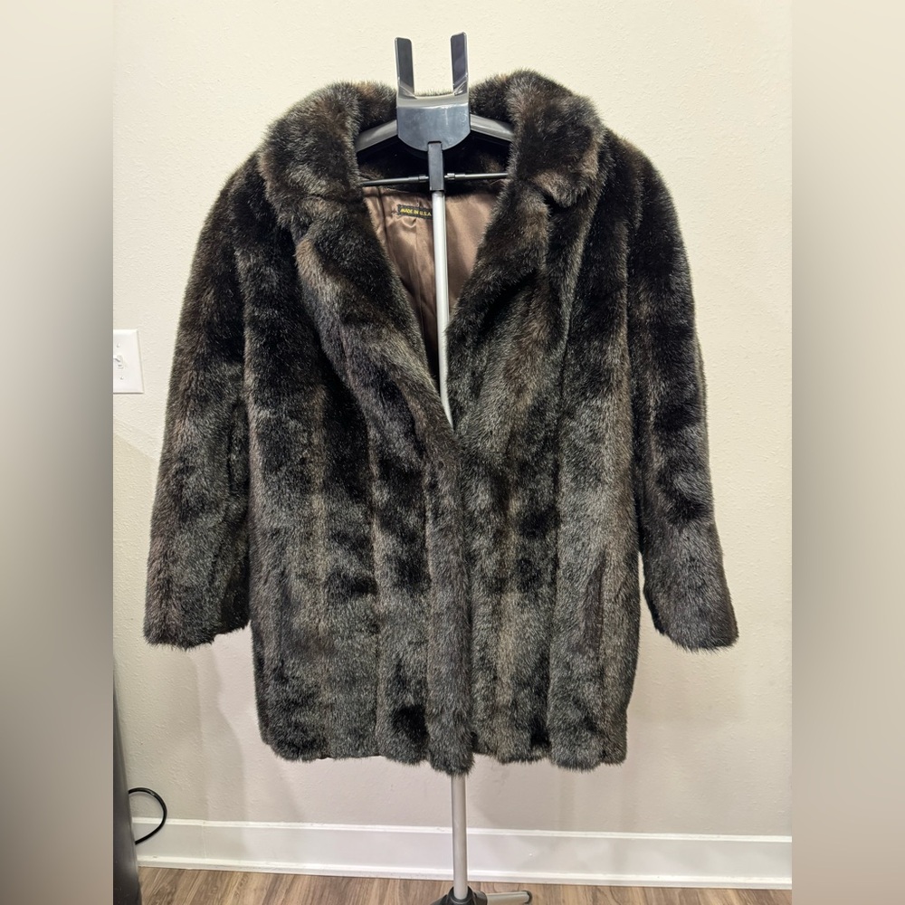 Black Teddy Jacket Plush Mid-Length Coat